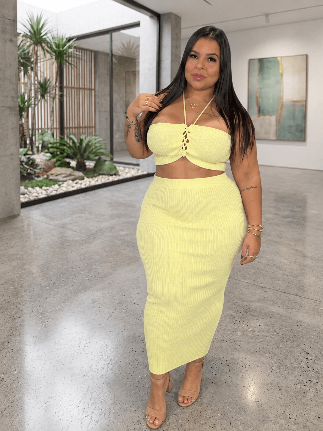 Conjunto tricô modal
